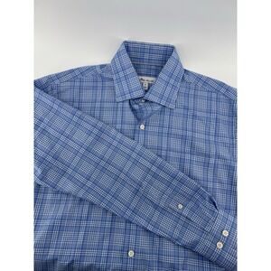 Peter Millar Men's M Plaid Button Down Long Sleeve Shirt Cotton Silk Blend
